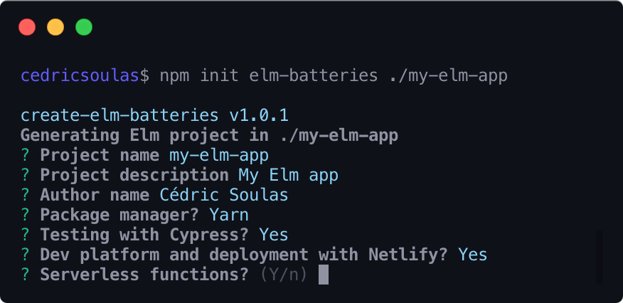 create-elm-batteries cli generator